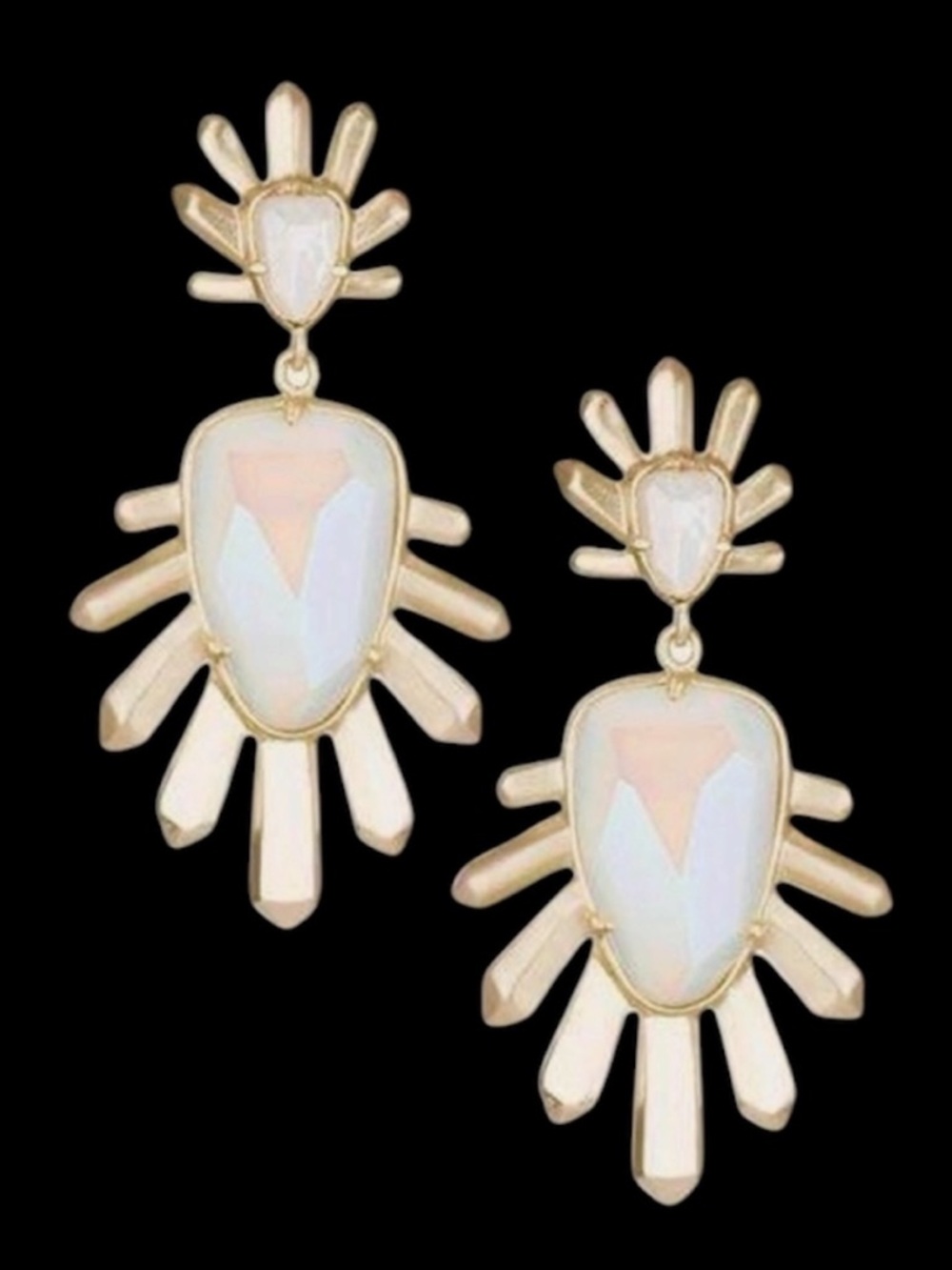 Kendra Scott Sterling White Iridescent Statement Earrings